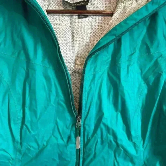 Eddie Bauer Teal Green Rain Jacket - Size Medium - Picture 4 of 7